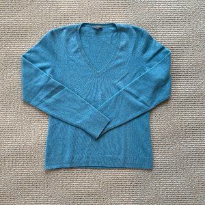 Ann Taylor Marbled Blue V Neck Sweater